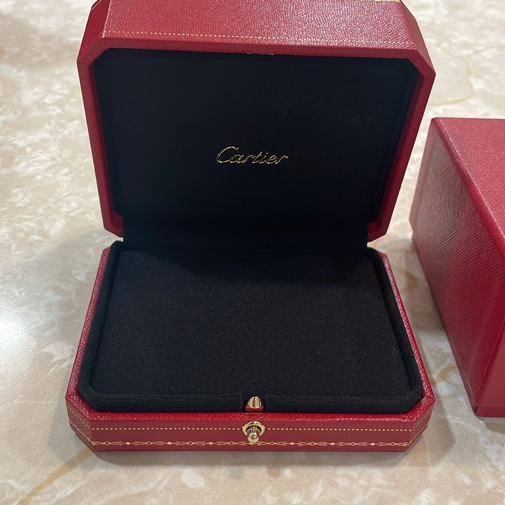 Cartier Red and Gold Jewelry Bracelet Box